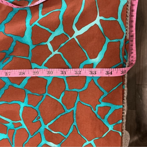 Anne Klein Brown and Teal Midi Dress - Picture 12 of 12